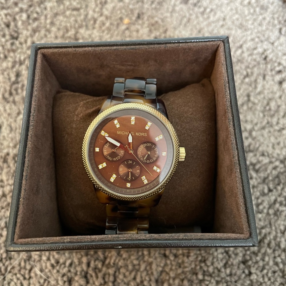 Retired Michael Kors tortoise watch